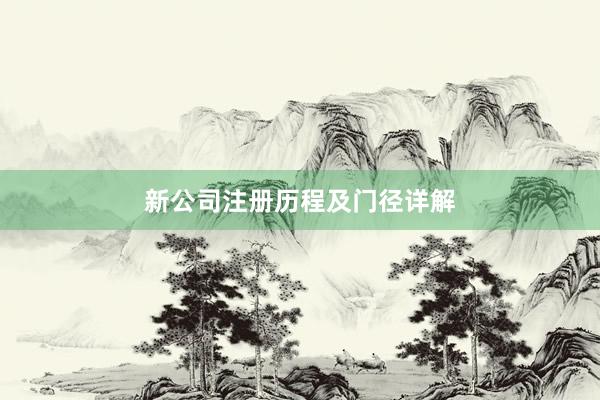 新公司注册历程及门径详解
