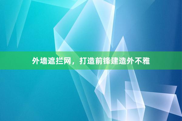 外墙遮拦网，打造前锋建造外不雅
